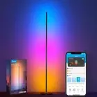 RGBIC Floor Lamp, LED Corner Lamp Works, Smart Modern Floor Lamp with Music Sync