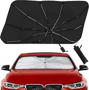 Extra-Large Size Car Window Shade for Reducing The Temperature and UV Rays, Car Sunshade Front Windshield is Suitable for Most Car Models with Bendable Handle
