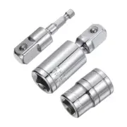 1/2" Drive 18mm Shallow Socket Swivel Joints Hex Shank Impact Driver Adaptor Set