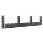 vidaXL U-shape Gabion Basket with 4 Posts Iron 380x20x100 cm STP