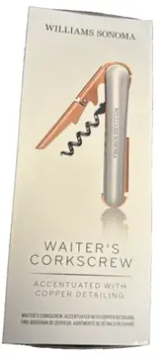 Williams Sonoma Wine Waiters Corkscrew Copper+Silver- Brand New