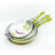Set of 3 SmartLiving Ceramic Non Stick Frying Pans Induction Gas Electric