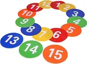 9 inch Numbered Spot Markers Flat Cones Non-Slip Poly Spots Floor Dots Agility Markers for Kids Soccer Basketball Sports Speed Agility Training, Preschool Classroom Activities, Social Distancing