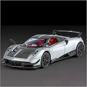 Scale Finished Model Car 1:24 Scale for Pagani Huayra BC Sportscars Alloy Diecasts Luxy Car Model Simulation Collector's Car Souvenir Die-cast Vehicle(Silver)