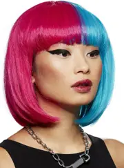 Manic Panic Blue Valentine Split Dye Bob Costume Wig