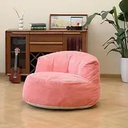 N&V Large Crescent Bean Bag Chair, Adult Size Bean Bag Sack, Foam Filling, Soft Premium Corduroy Bean Bag for Living Room Bedroom Dorm and Office (Salmon)