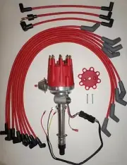 Small Cap CHEVY CORVETTE Tach Drive 396-427-454 RED HEI Distributor & Plug wires