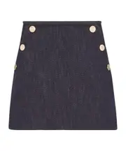 Moncler Enfant Logo Patch Mini Denim Skirt 8Y,14Y,12Y,10Y Black