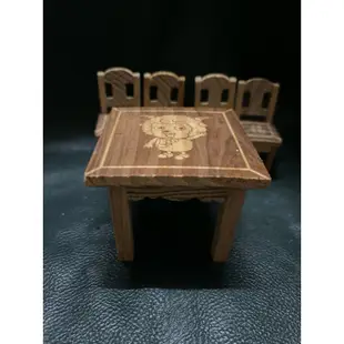 迷你木桌椅組［方］/桌子7.5x7.5x6cm