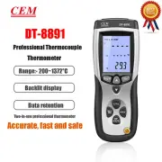 CEM DT-8891 Contact Thermometers Thermocouple Thermometers Backlit Display ✦KD