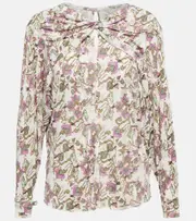 [Isabel Marant] Isabel Marant Jociae printed jersey top AU 8 white