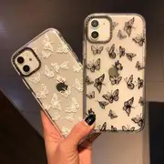 Butterfly Phone Case For iPhone SE / 7 / 7 Plus / 8 / 8 Plus / X / XS / XR / XS Max / 11 / 11 Pro / 11 Pro Max Black - iPhone 12 Pro Max - One Size