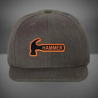 Hammer Flat Bill Snapback Cap Dark Heather