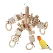 Parrot Toy Tearing Natural Wooden Blocks Bird Chewing Toy Parrot Cage Bite Toy