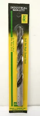 RARE Vintage Hanson Drill Bit 31"/64 60531 High Spd Steel For Metal/Wood USA NOS
