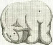 Needlepoint Handpainted Winnie the Pooh Eeyore Christmas Silver Needle