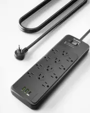 Surge Protector Power Strip 5FT4080J Surge Protector with 12 Outlets - Spacio...