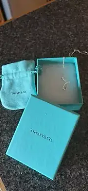 Tiffany initial letter J Silver Necklace