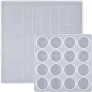 Checkers Molds for Resin Casting, Checkers Sets Board Game Mold for Resin Casting | Easy Demoulding Flexible Silicone Molds for Easter Parties, Holiday, New