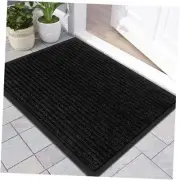 Door Mat Outdoor Entrance, Indoor Welcome Front Door 30"L x 17"W-1 Pack Black