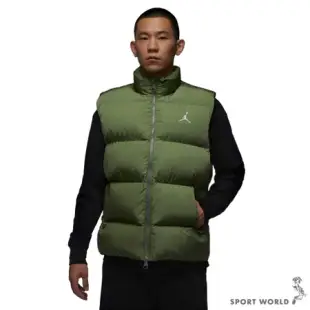 Nike 背心外套 男裝 立領 鋪棉 拉鍊口袋 綠 FB7308-340