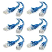 6PK Sansai 2m CAT5e Networking Patch Cable Ethernet Internet for PC/MAC Router