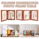 Hinged Photo Frame Double/Trifold Folding Picture Frame 180° Foldable Wood▤
