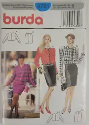 Burda 4701 Sewing Pattern Misses Skirt Jacket Size 10 12 14 16 18 20 Uncut