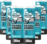Original Source Sea Salt and Samphire Vegan Shower Gel, 100 Percent Natural Fragrance, Vegan, Cruelty Free, Paraben Free, Bulk Buy, Pack of 6 x 250 ml