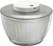 Electric Salad Spinner Large, 4.75l Wireless Rechargeable Vegetable Dryer Salad Mixer, with Vegetable Washing Basket and Serving Bowl, Easy Drain System and Easy to Clean, Non-Slip Base White