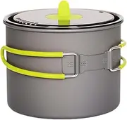 Eigell Camping Pot Camping Cookware Cooking Accessory Foldable Handle Outdoor Cook Gear Pot Pan for Fishing Survival Picnic Hiking
