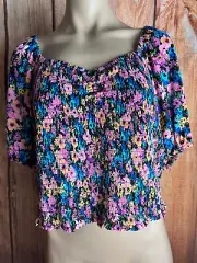 BNWT Ladies Sz 18 Anko 1/2 sleeve Shirred Cami Floral Tube Top