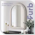 Furb Wall Mirror Arched Makeup Vanity Mirror Fabric Frame Home Decor 60X90cm