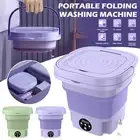 8L Mini Washing Machine Bucket Folding Portable Laundry Machine Clothes Washing
