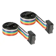 2Pack 10 Pins IDC Wire Flat Ribbon Cable 16.9 Inch 2.54cmm Pitch Type C