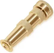 Brass Adjustable Spray Nozzle with Powerful Water Stream for Garden Hoses for Cleaning Walkways, Patios, Gutters | Fits Standard Hoses, Garden Sprayer, Power Washer Nozzle