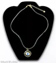 Mystical Eye Necklace Silver Metal & Plastic Blue Eye Pendent & Black Cord