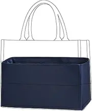 [DGAZ] Silk Purse Organizer Insert for Dior Book Tote mini/S/M/L，Silky Smooth Bag Organizer，Luxury Handbag & Tote Shaper（Treasure blue，BT-M）