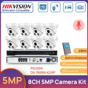 Hikvision 8CH 4K NVR 5MP IR POE Camera Outdoor Security CCTV System MIC Turret