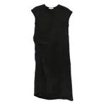 [Colour 5 Power] Colour 5 Power Crinkled-finish Midi Dress L BLACK