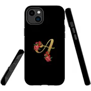 For iPhone 14 Plus Case Tough Protective Cover, Embellished Letter A