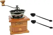 HAKIDZEL Manual Coffee Grinder Hand Crank Vintage Style Compact Size for Camping Business Trips and Home Use Enhance Your Coffee Experience Made of Wood