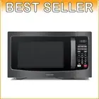 Convenient 12 Auto Menus & Mute Function – Black Stainless Steel 1000W Microwave