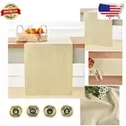 Handcrafted 100% Pure Linen 90" Table Runner - Summer Aesthetic, Mustard & White