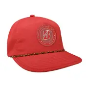Bridgestone Mens Smash Crushable Cap Adjustable Golf Hat - Red