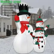 6 FT Lighted Inflatable Snowman Family Outdoor Yard Decoration