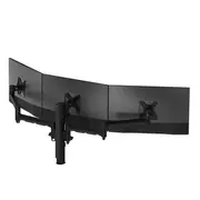Atdec AWMS-3-13714 Triple Monitor Arms + 400mm Post / 12kg (26.5lb) Flat Screens, 10kg (22lb) Curved Screens + Heavy-Duty F Clamp Desk Fixing, Black