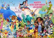 DISNEY CHARACTERS Slab Cake Topper Edible Wafer Rice Paper Personalised A4 SIZE