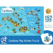 Caribbean Map Wooden Jigsaw Puzzle for Children and Adults