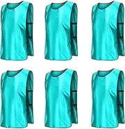 AIMALL 6X Sports Training Bibs Soccer Vests, Basketball, Cricket, Football Team Jerseys with Carrying Bag